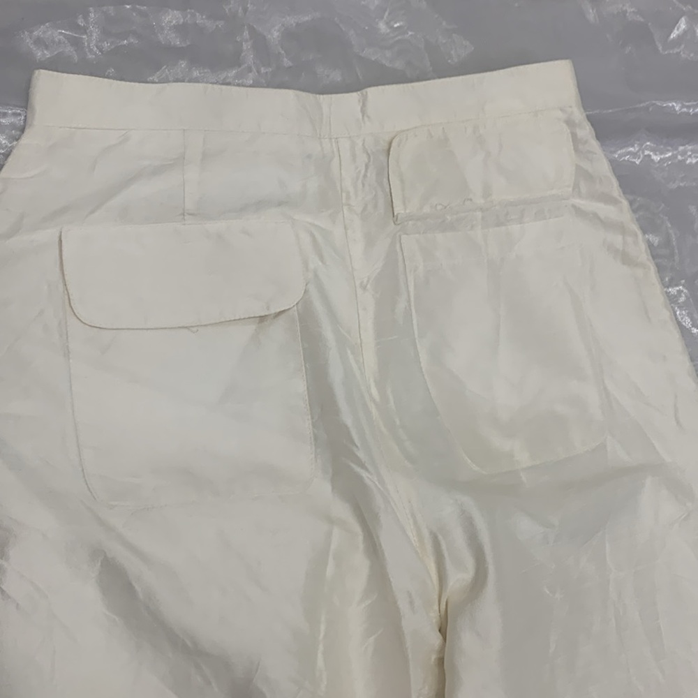 VTG Orna FarhoRARE Made in 🇫🇷 100% Silk Off White 2 Pieces High Rise Pants Set - Picture 14 of 17